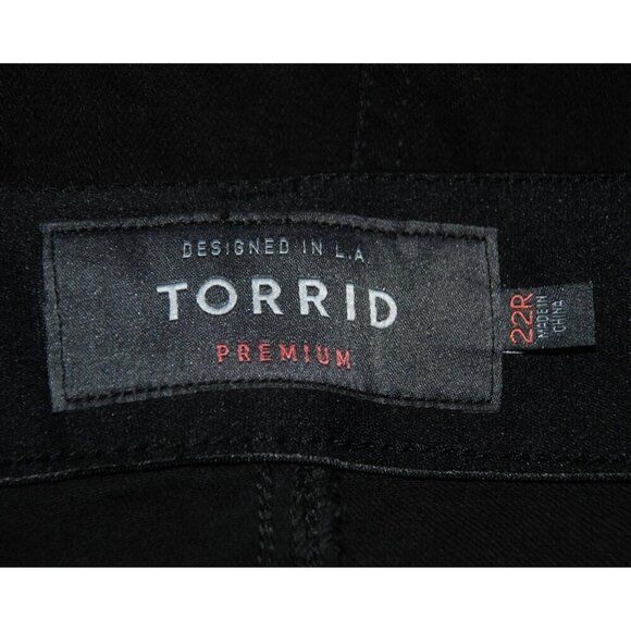Torrid Premium Women's Black Distressed Jeans Size 22 Bombshell Skinny Stretch - Picture 8 of 10